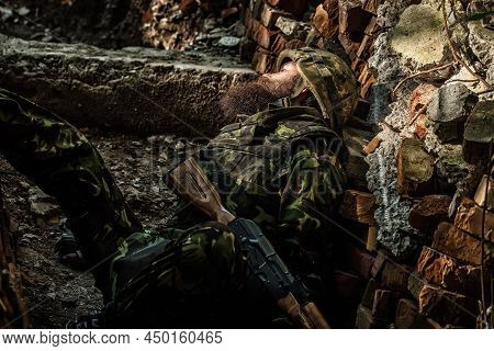 Dead Soldier. Dead Soldier Killed Russian Soldiers. Military Company Mercenary, Brutal Soldier In Ba