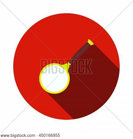 Magnifier Icon. Flat Circle Stencil Design With Long Shadow. Vector Illustration.