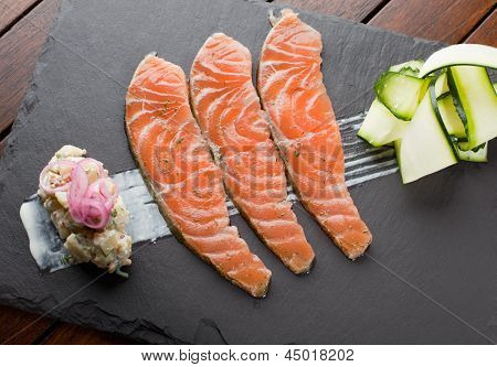 Hjemmelavet laks Gravadlax, lavvandede Dof