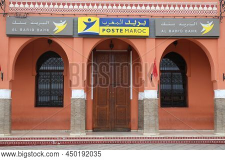 Marrakech, Morocco - February 20, 2022: Post Office Of Moroccan Post (poste Maroc) In Marrakech City