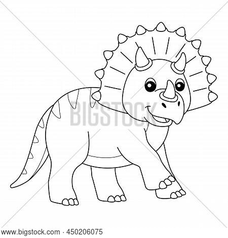 A Cute And Funny Coloring Page Of Triceratops. Provides Hours Of Coloring Fun For Children. To Color