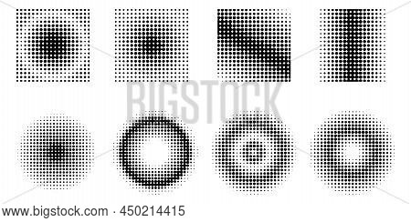 Dot Shapes In Retro Style. Dot Background. Minimal Line Illustration Background. Vector Illustration