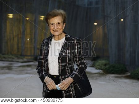 Madrid, Spain, 02,28,2022: Outdoor Portrait Of Adela Cortina, Spanish Philosopher, Professor Of Ethi