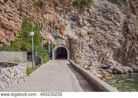 Tunnel Under The Mountain Between Rafailovici And Becici Montenegro