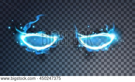 Modern Magic Eyes Symbol Or Mask. Ethereal Lightning Substance