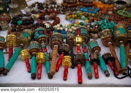 Ladakh , India- May 15,2019 : Religious Souvenirs For Sale At Alchi Monastery Or Alchi Gompa. , Lada
