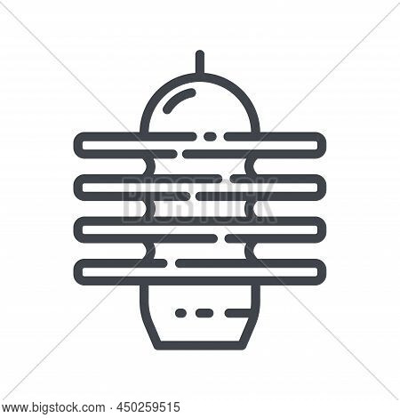 Vector Surge Arrester Line Icon Isolated On Transparent Background. Electricity Supply Symbol