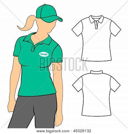 T-shirt. Polo t-shirt donna manica corta con silhouette del corpo.