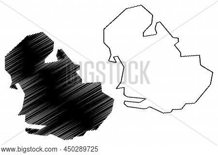 Cameron Island (canada, Nunavut Territory, North America) Map Vector Illustration, Scribble Sketch C