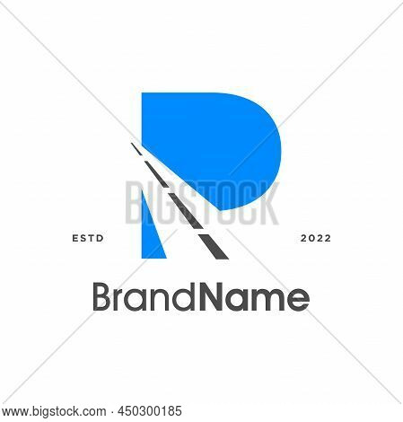 Modern And Minimalist Illustration Logo Design Initial P Combine With Road.