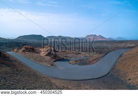 Volcanic Landscape Of Timanfaya National Park On Island Lanzarote