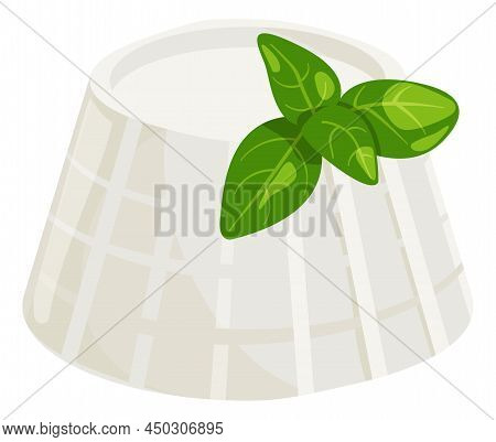 White Cheese Icon. Italian Cuisine. Ricotta Product