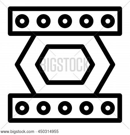 Put Tv On Wall Icon Outline Vector. Mount Bracket. Monitor Control
