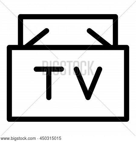 Home Wall Tv Icon Outline Vector. Display Bracket. Monitor Control