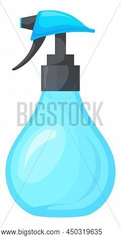 Water Spray Bottle. Cosmetic Hairdresser Plastic Container Isolated On White Background