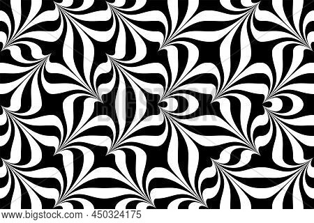 Vector Abstract Surreal Seamless Black And White Pattern