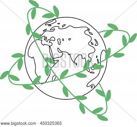 World Peace Illustration Planet Earth Green Leaves