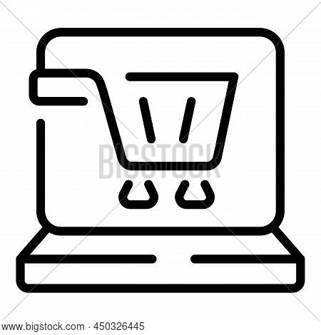 Online Laptop Shop Icon Outline Vector. Contract Store. Job Offer