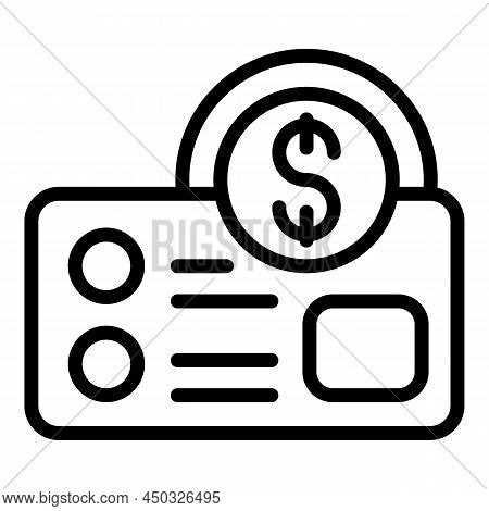 Money Card Icon Outline Vector. Online Offer. Contract Store