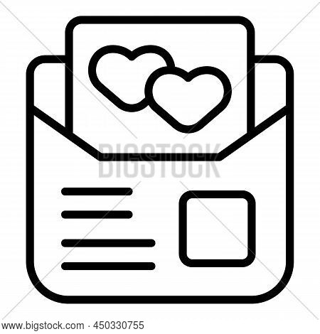 Wedding Letter Icon Outline Vector. Ceremony Party. Buffet Service