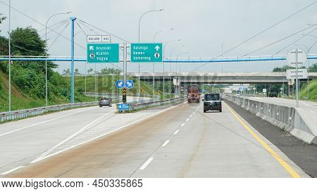 Boyolali, Indonesia. December 21, 2020. Directional Signs For Boyolali, Yogyakarta, Semarang, Klaten