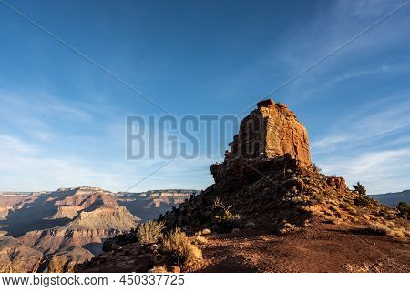 Looking Up At Oneill Butte From The Sout Kaibab Trail