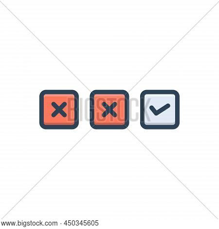 Color Illustration Icon For Final End Closing Eventual Checklist Wrong Right