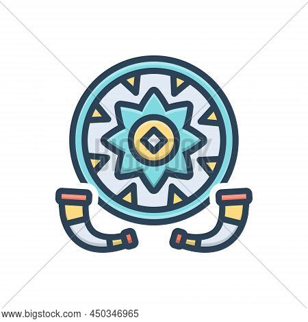 Color Illustration Icon For Bihu Assam Folklore Rongali Folk Culture Celebration Festival