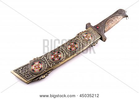 Small Vintage sword isolated on white