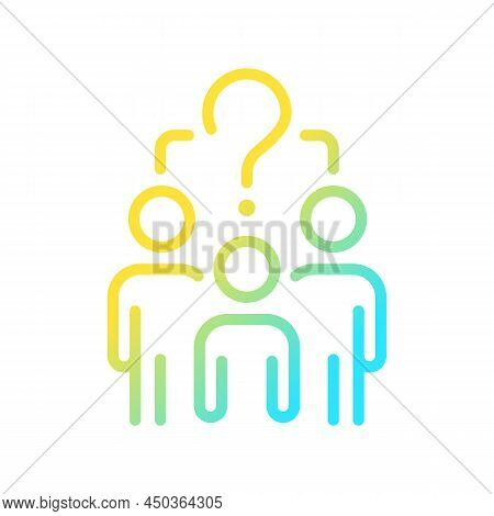 Common Question Gradient Linear Vector Icon. People Group And Question Mark. Social Problems Solutio