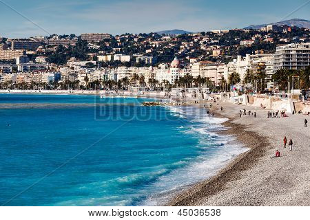 Promenady Anglików i plaży w ładne, francuska Riviera, Francja