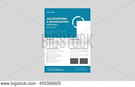 Accounting And Bookkeeping Fleyr Design, Investment Flyer Template, Finance Banking Poster Leaflet T