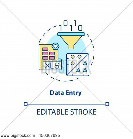 Data Entry Concept Icon. Information Input. Electronic Formats. Basic Digital Skills Abstract Idea T