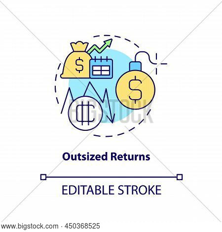 Outsized Returns Concept Icon. Cryptocurrency Biggest Advantage Abstract Idea Thin Line Illustration
