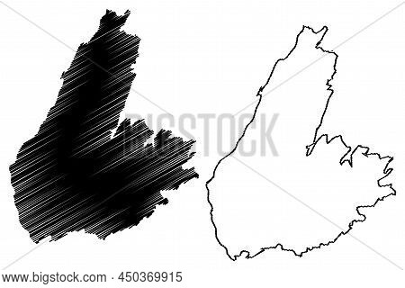 Cape Breton Island (canada, North America, Nova Scotia Province) Map Vector Illustration, Scribble S