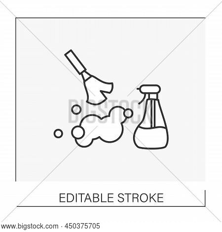 Cleaning Service Line Icon. Housemaid Clean Room, Disinfect Surfaces. Room Service.important Job. Pr