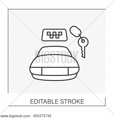 Taxi Driver Line Icon. Professional Driver. Transports Passengers. Professions Concept. Isolated Vec