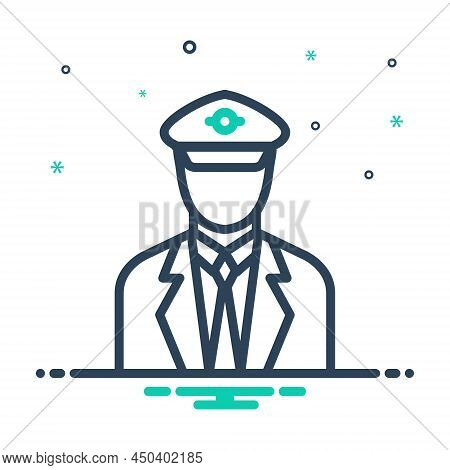 Mix Icon For Pilot Crew Captain Job Man Aviator Aerialist Drive Copilot Navigator