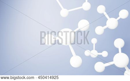 3d Render Of Simple Chemical Bond In Side Cell Or Molecules. The Associated Of Atoms, Ions, Bond And