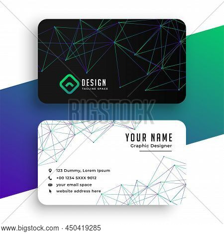 Abstract Network Lines Low Poly Business Card Template