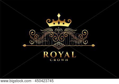 Royal Crown Logo Concept Design Vector Illustration
