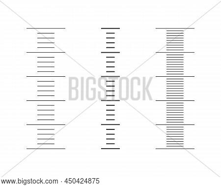 Graphic Stadiometer Or Meteorological Thermometer Scales. Different Templates For Height Measurement
