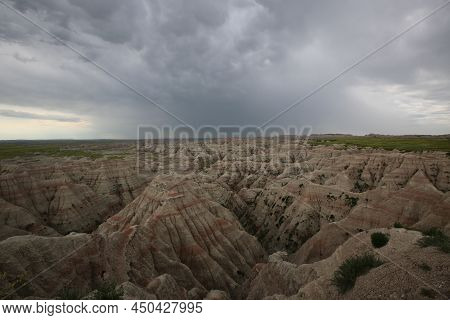 Badlands National Park Southwest Of South Dakota, United States. High Quality Photo