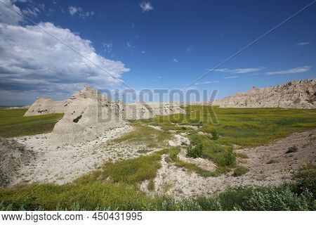 Badlands National Park Southwest Of South Dakota, United States. High Quality Photo