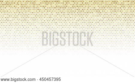 Golden Halftone Pattern On White Background Vector Illustration