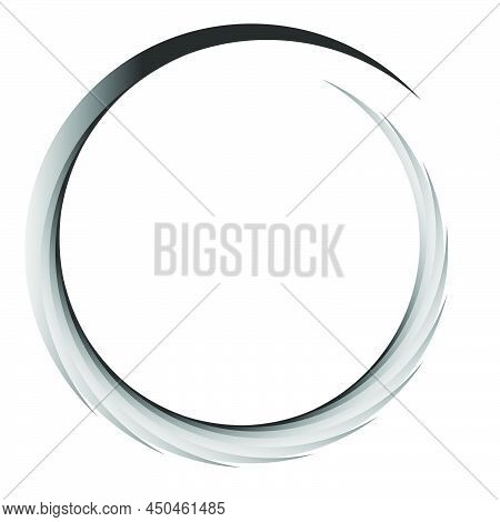 Spiral, Swirl And Twirl, Whirl Element. Whirlpool, Whirlwind Segmented Concentric Circles, Rings Des