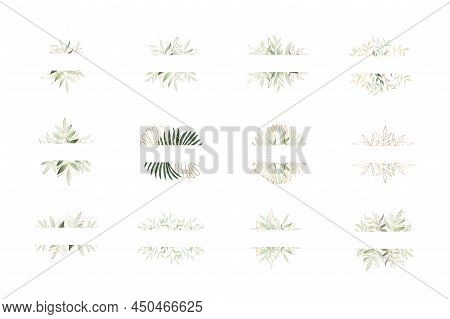Wedding Invitation Card Floral Jungle Frame Postcard Template With Text Space