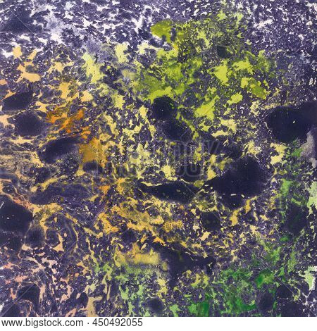 Abstract  Violet Background. Marble Texture Like A Stone. Liquid Acrylic Paint Stains