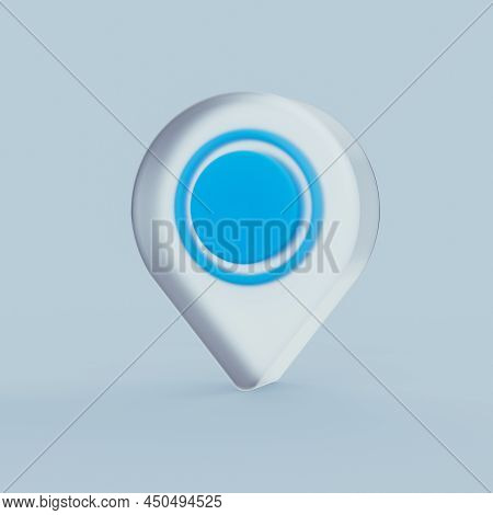 Location Pin Frosted Glass Glassmorphism Transparency 3d Illustration
