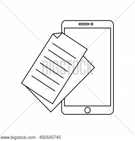 Flat Tablet For Web Design. Document Icon Concept. Design Template Page. Vector Illustration.